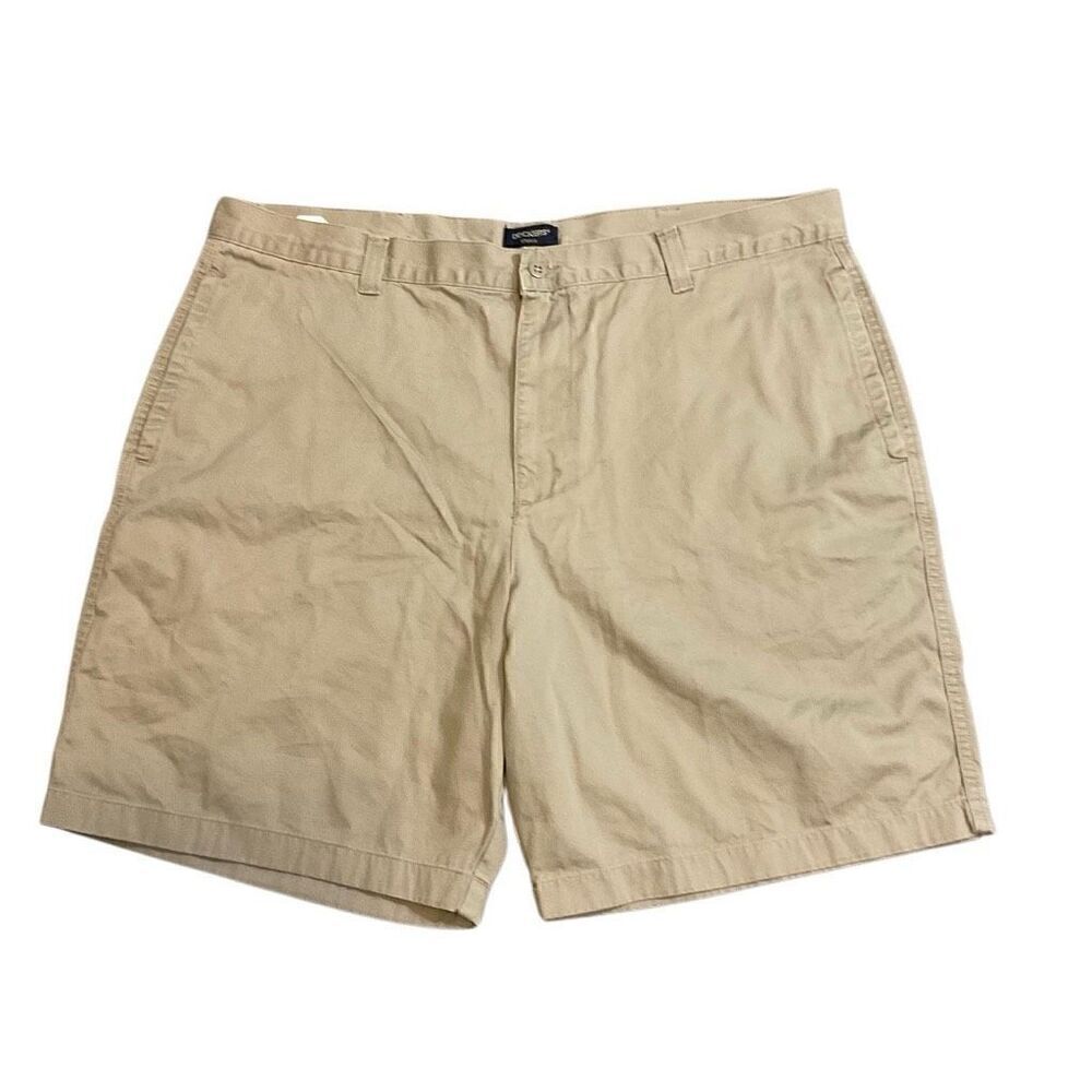 Dockers Mens Flat Front Classic Cotton Chino Shorts Khaki Size 42